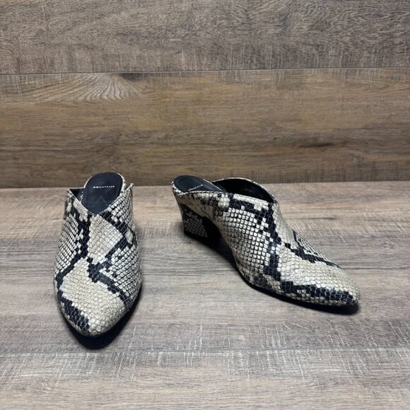 Aquatalia Olima Snake Embossed Leather Pointed Toe Mules Women's Size 7.5 - Picture 6 of 7